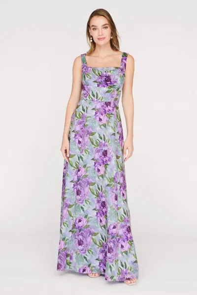 Js Collections Jordana A-line Gown In Lilac Green In Multi