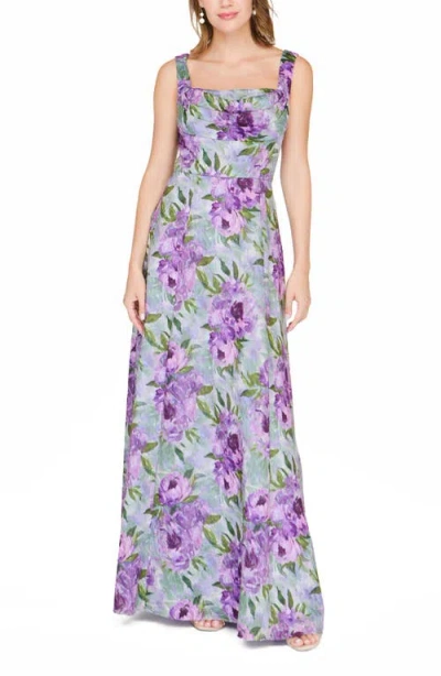 Js Collections Jordanna Floral A-line Gown In Multi