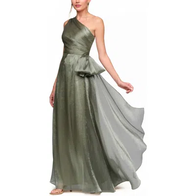 Js Collections Kairi One-shoulder Taffeta Gown In Gray