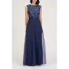 Js Collections Keira Soutache Lace Bodice Gown In Blue