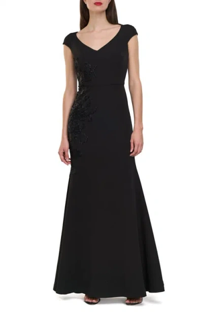 Js Collections Larisa Soutache Mermaid Gown In Black