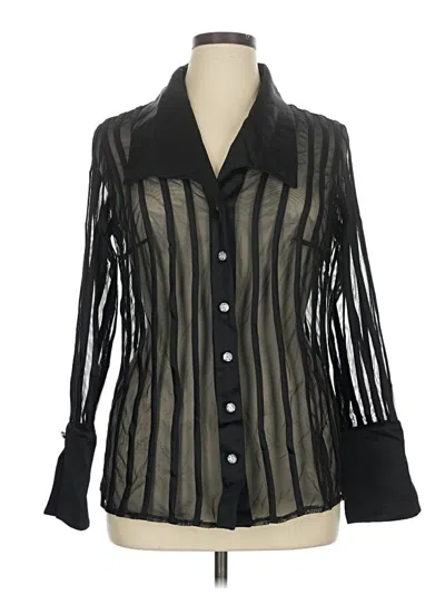 Pre-owned Js Collections Long Sleeve Blouse In Black