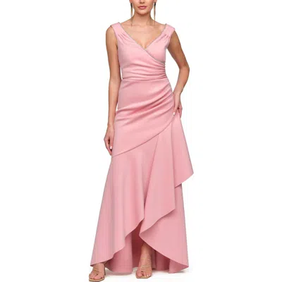 Js Collections Marla Diamante Trim High Low Gown In Pink