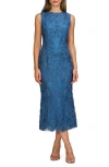 Js Collections Meli Soutache Cocktail Midi Dress In Blue