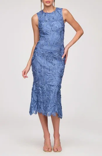 Js Collections Meli Soutache Cocktail Midi Dress In Blue