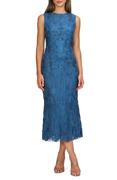 Js Collections Brie Tulip Sleeve Sheath Dress In Blue