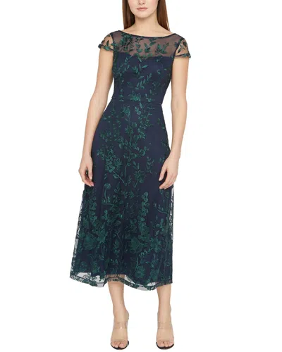 Js Collections Meredith Fit & Flare Dress In Blue