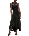 Js Collections Natalia Asymmetric Midi Dress In Black