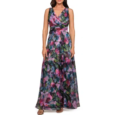 Js Collections Philipa Floral A-line Gown In Multi