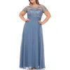 Js Collections Plus Womens Chiffon Floral Evening Dress In Multi