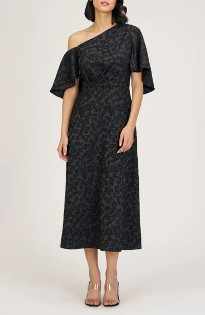 Js Collections Primrose One-shoulder Cocktail Dress In Black
