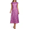 Js Collections Rylee Floral Embroidery Cocktail A-line Dress In Violet Rose