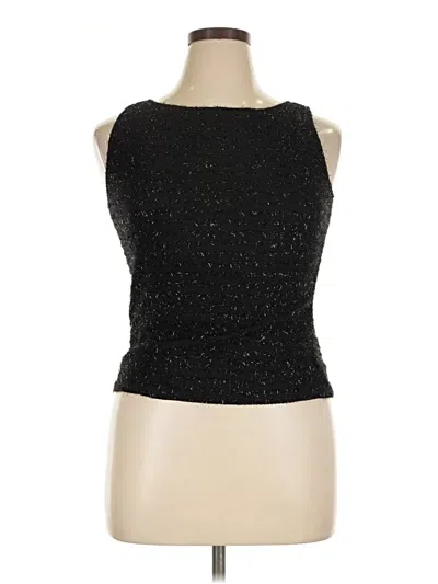 Pre-owned Js Collections Sleeveless Top Black Halter Neckline Tops