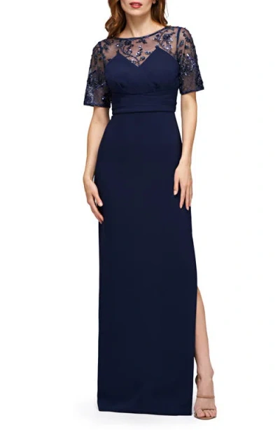 JS COLLECTIONS JS COLLECTIONS VANESSA EMBELLISHED COLUMN GOWN
