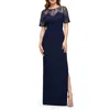 Js Collections Anais Sleeveless Column Gown In Blue