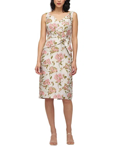 Js Collections Veda Bow Sheath Cocktail Dress In Neutral