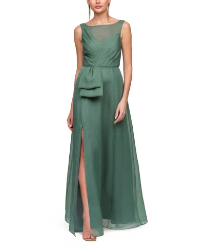 Js Collections Women's Boat Neck Carey Organza Gown In Green