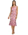 Js Collections Greer Sequin Embroidered Cocktail Dress In Pink Multi