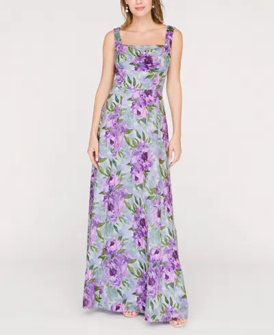 Js Collections Women's Jordana Square Neck A-line Gown In Purple