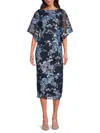 Js Collections Women's Lea Flutter Sleeve Midi-dress In Blue