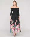 Js Collections Women's Margaret Mixed Media Off-the-shoulder Gown In Multi