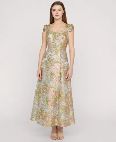 Js Collections Women's Ruthanne Tulip-petal-sleeve Ankle Gown In Brown