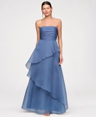 Js Collections Women's Strapless Organza Gown In Blue