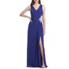 Js Collections Fallon Embroidered Column Cocktail Dress In Blue