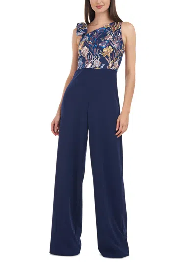 Js Collections Womens Embroidered Sleeveless Jumpsuit In Blue