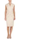 JS COLLECTIONS WOMENS FAUX-WRAP TEXTURED COCKTAIL AND PARTY DRESS