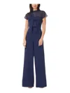 Js Collections Nova Bow Shoulder Wide Leg Jumpsuit In Blue