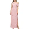 Js Collections Elodie Floral One-shoulder Cotton Blend Gown In Blue
