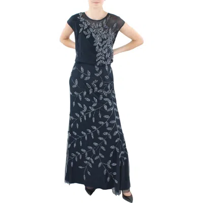 Js Collections Womens Mesh Embellished Formal Dress In Blue