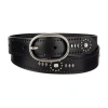 Js Jessica Simpson 1" Jeweled Centerbar Womens Belt In Black