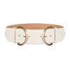 Js Jessica Simpson 2.5" Double Bucke Womens Belt In White