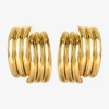 Js Jessica Simpson Gold Tone Womens 27mm Hoop Earrings In Gold