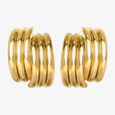 Js Jessica Simpson Gold Tone Womens 27mm Hoop Earrings In Yellow