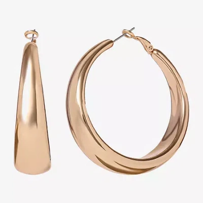 Js Jessica Simpson Gold Tone Womens 53.3mm Hoop Earrings In Yellow
