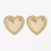 Js Jessica Simpson Gold Tone Womens Heart Drop Earrings In Gold
