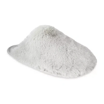 Js Jessica Simpson High Plush Scuff With Jersey Womens Slip-on Slippers In Gray