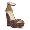 Js Jessica Simpson Izzella Womens Round Open Toe Chunky Heel Pumps In Animal Print