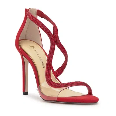 Js Jessica Simpson Jorinda Womens Round Open Toe Stiletto Heel Pumps In Red