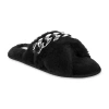 Js Jessica Simpson Oversized Chain Plush Womens Slip-on Slippers In Black