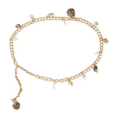 Js Jessica Simpson Shell Charm Chain Womens Belt In Yellow