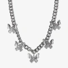 Js Jessica Simpson Silver Tone Womens 15 Inch Statement Necklace In Metallic