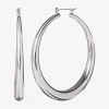 Js Jessica Simpson Silver Tone Womens 64.9mm Hoop Earrings In Metallic
