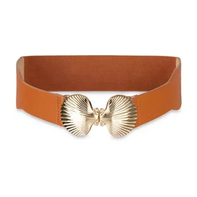 Js Jessica Simpson Skinny Elastic Stretch Waist Womens Belt In Sand