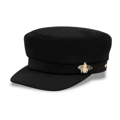 Js Jessica Simpson Twill Cabbie With Bumble Bee Pin Womens Cadet Hat In Black