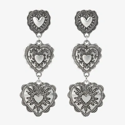 Js Jessica Simpson Womens Drop Earrings In Silver
