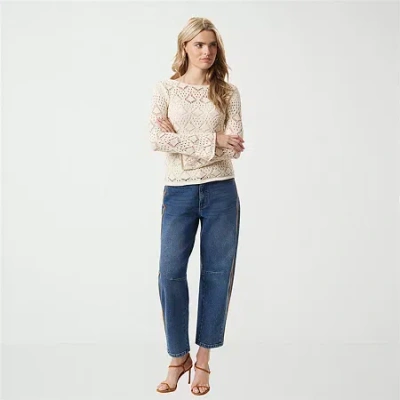 Js Jessica Simpson Womens Mid Rise Barrel Jean In Blue